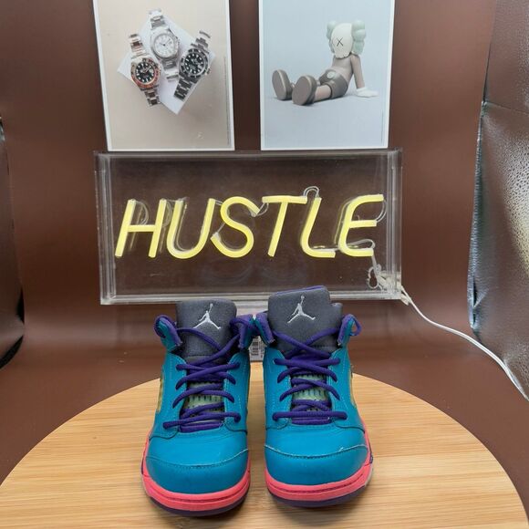 Nike Air Jordan 5 V Retro (TD) Tropical Teal Digital Pink 8.5C - Picture 6 of 10